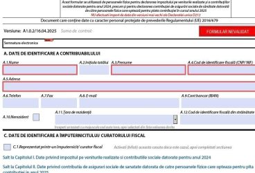 Declarația unică se depune până la data de 26 mai, inclusiv, transmite ANAF