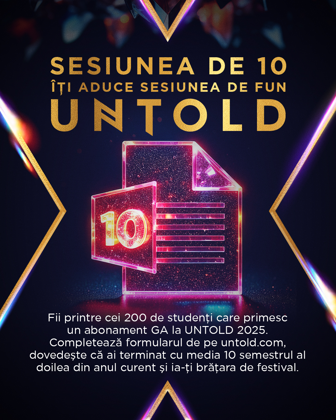 “Student de 10”. UNTOLD, alături de studenții cu rezultate academice excepționale