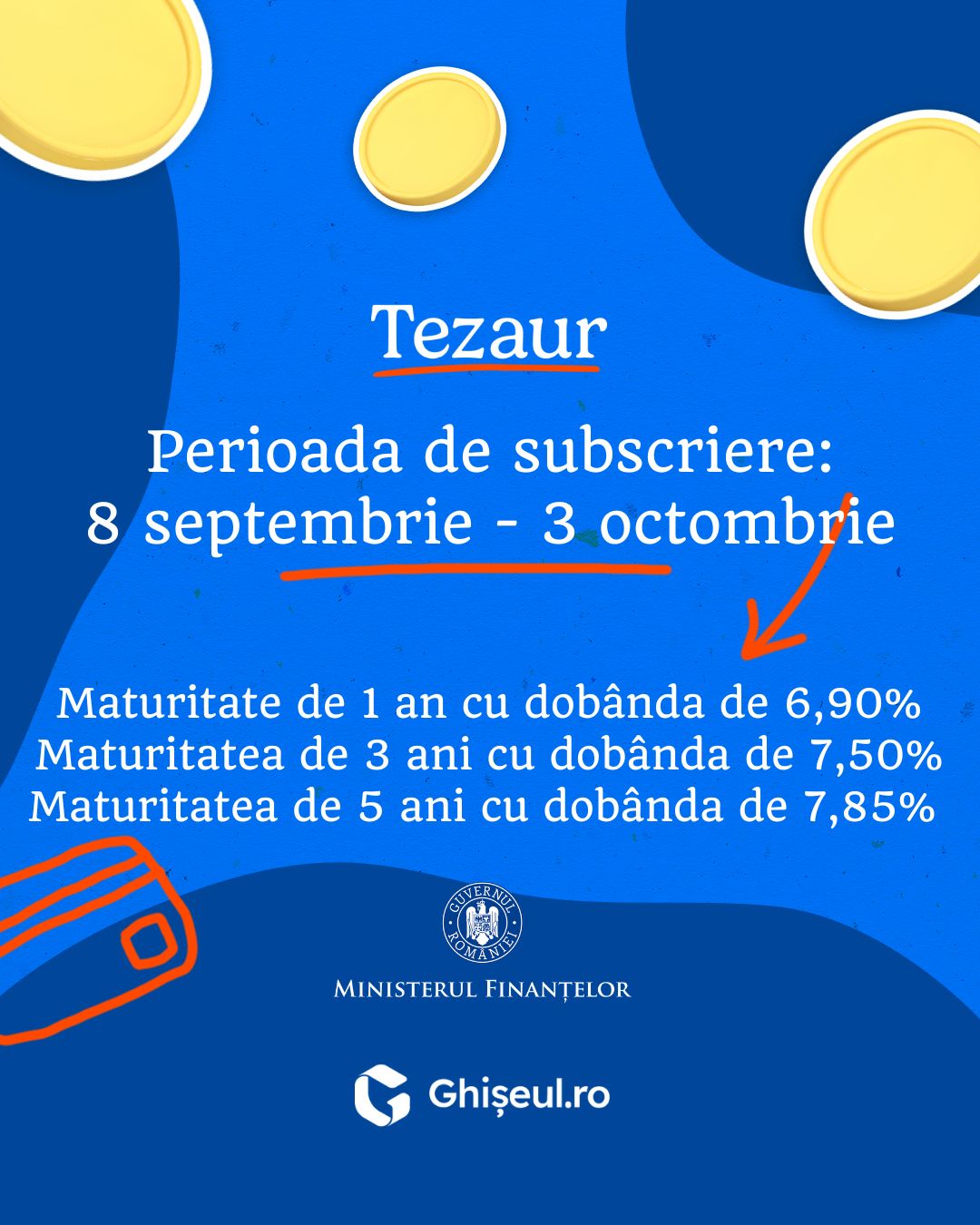 Câștiguri sigure, fără impozit: Nouă ediție TEZAUR cu dobânzi de până la 7,85%