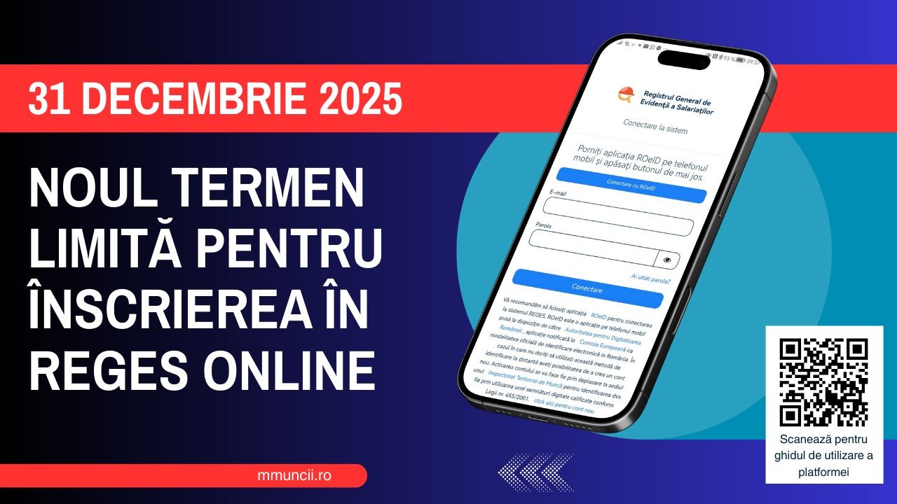 Sprijin pentru angajatori – termenul de înscriere în REGES-ONLINE, prelungit