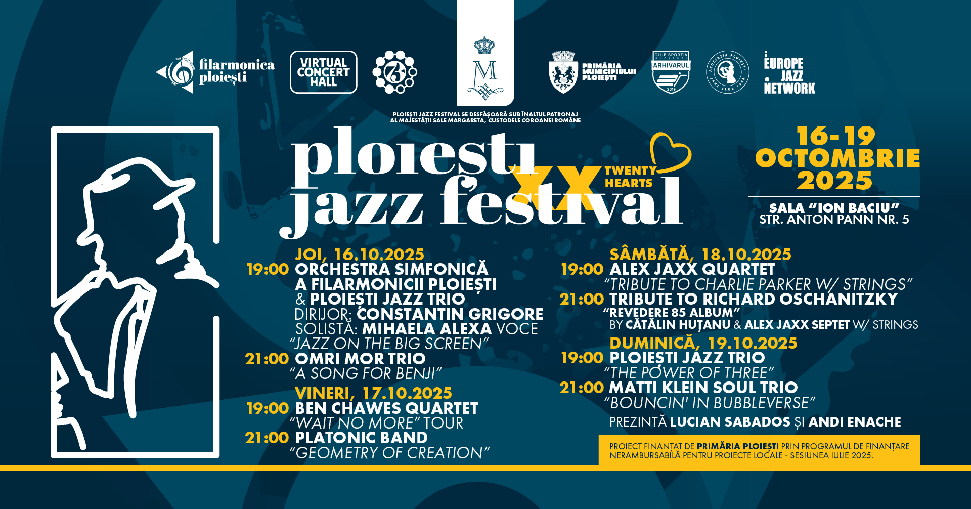 Filarmonica „Paul Constantinescu” Ploiești prezintă cea de-a XX-a ediție a Ploiești Jazz Festival – „Ploiești Jazz Twenty Hearts”