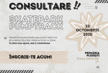 Consultare publică pentru construirea unui Skatepark în Parcul Municipal Vest