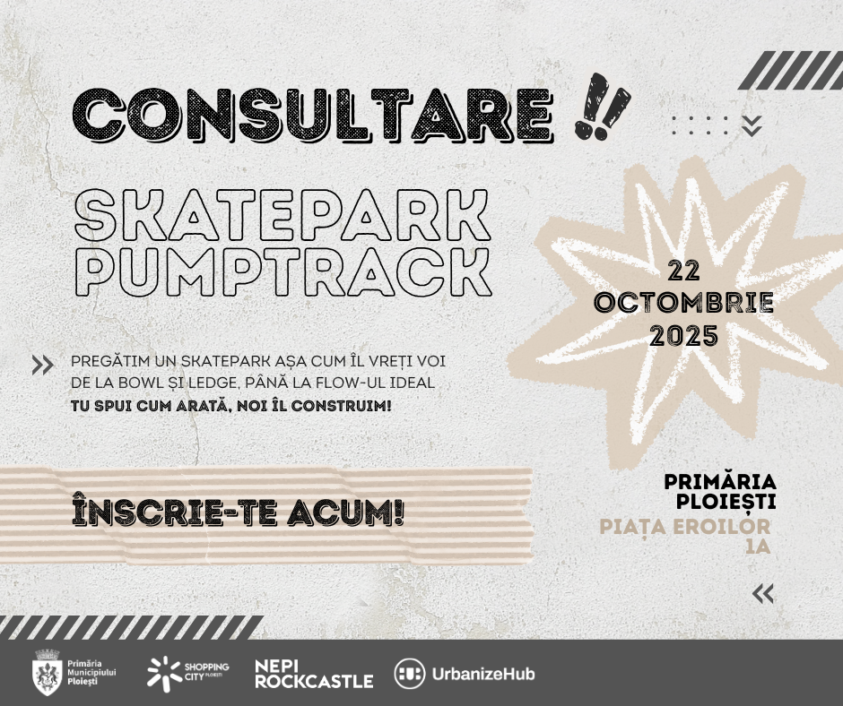 Consultare publică pentru construirea unui Skatepark în Parcul Municipal Vest