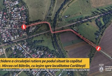 Se închide podul de la capătul străzii Mircea cel Bătrân, cu ieșire spre Corlătești