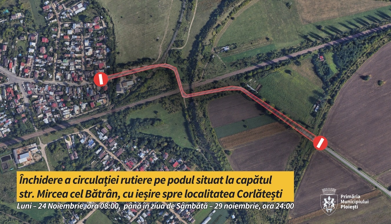 Se închide podul de la capătul străzii Mircea cel Bătrân, cu ieșire spre Corlătești