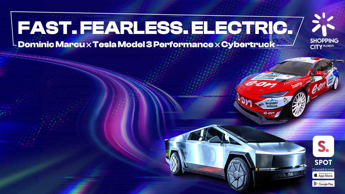 Shopping City Ploiești prezintă în premieră Tesla de curse 2025 alături de Dominic Marcu
