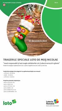 Duminica, 7 decembrie, Tragerile Speciale Loto de Moş Nicolae
