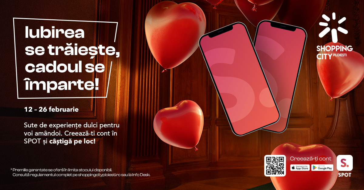 Shopping City Ploiești oferă premii dulci prin aplicația SPOT, în luna iubiri Shopping City Ploiești oferă premii dulci prin aplicația SPOT, în luna iubiri