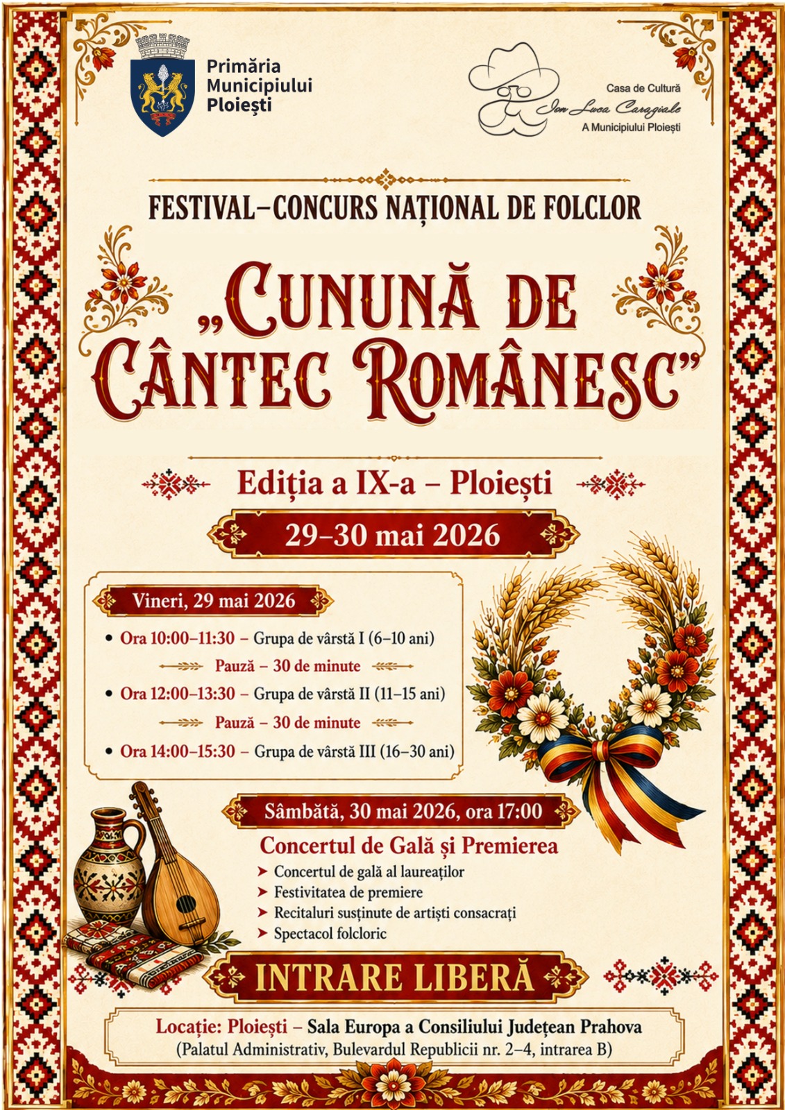 Festival de folclor la Ploieşti – Programul complet