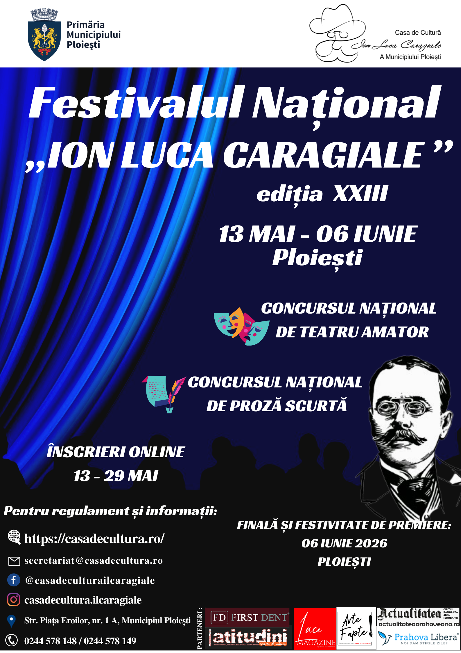 Festivalului Național „Ion Luca Caragiale” 2026, la Ploieşti