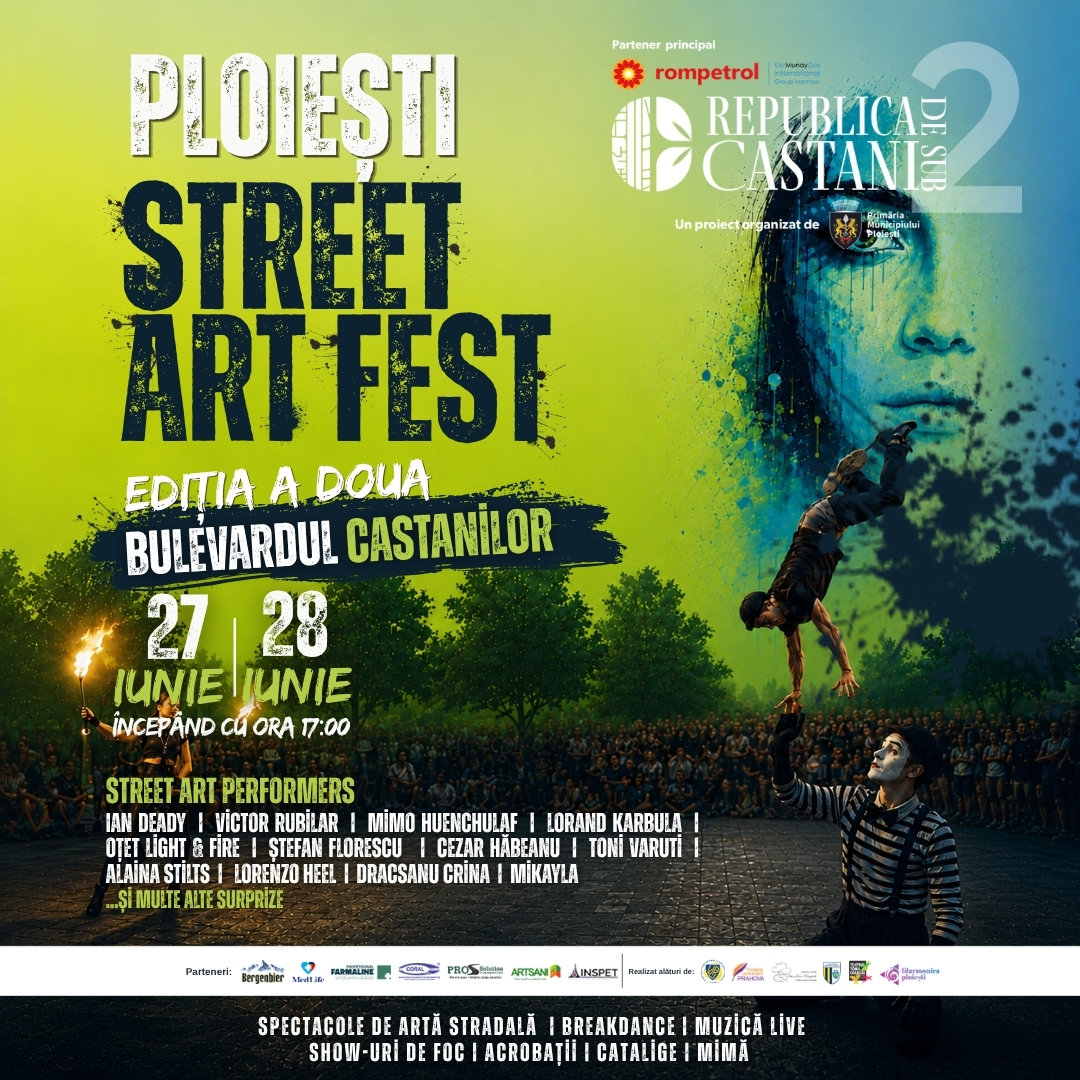 „Republica de sub Castani” găzduiește cea de-a doua ediție a “Ploiești Street Art Fest”, în perioada 27-28 iunie