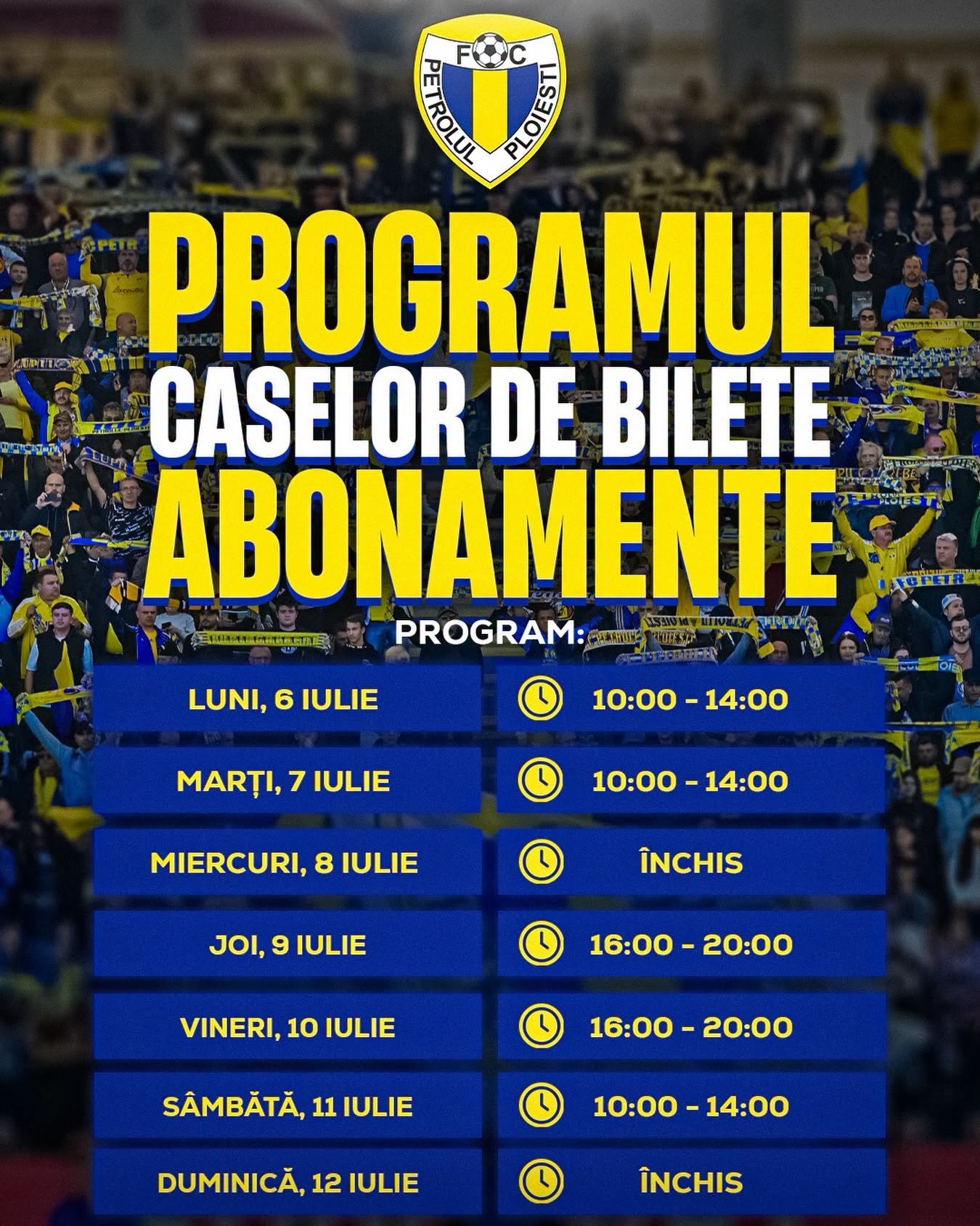 Petrolul Ploieşti, anunţ pentru cei care vor să cumpere abonamente pentru sezonul 2026-2027